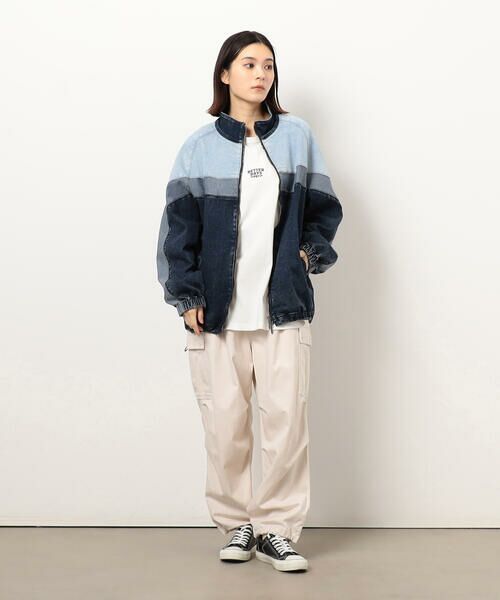 Purple&Yellow / パープルアンドイエロー ブルゾン | ストレッチデニム配色切替ブルゾン | 詳細15