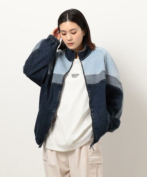Purple&Yellow / パープルアンドイエロー ブルゾン | ストレッチデニム配色切替ブルゾン | 詳細18