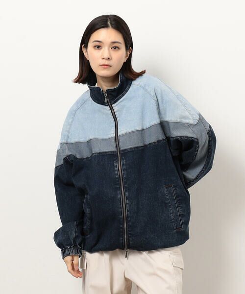 Purple&Yellow / パープルアンドイエロー ブルゾン | ストレッチデニム配色切替ブルゾン | 詳細20