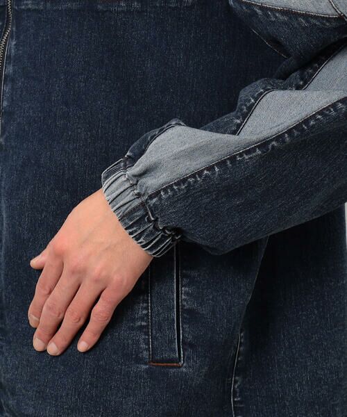 Purple&Yellow / パープルアンドイエロー ブルゾン | ストレッチデニム配色切替ブルゾン | 詳細25