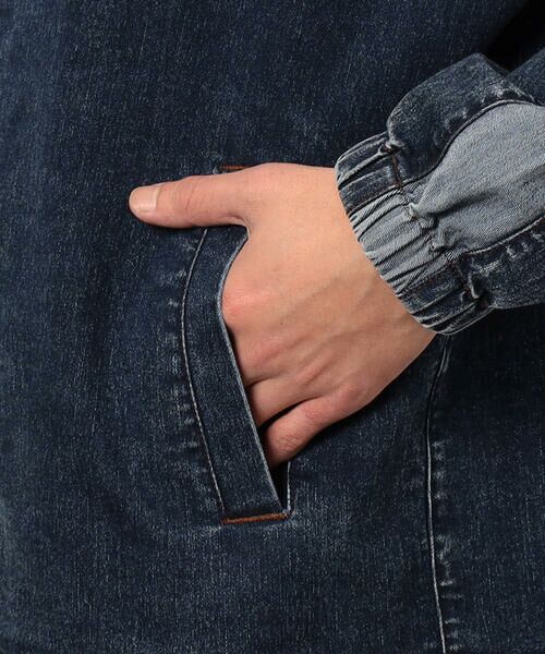 Purple&Yellow / パープルアンドイエロー ブルゾン | ストレッチデニム配色切替ブルゾン | 詳細26