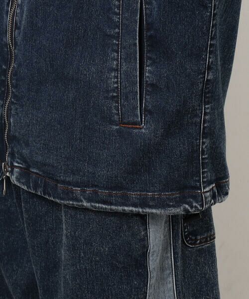 Purple&Yellow / パープルアンドイエロー ブルゾン | ストレッチデニム配色切替ブルゾン | 詳細27