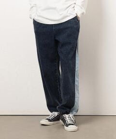 Purple&Yellow / パープルアンドイエロー デニムパンツ | ストレッチデニム配色切り替えパンツ