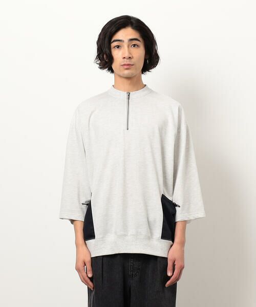 Purple&Yellow / パープルアンドイエロー カットソー | 布帛ポケットハーフジッププルオーバー | 詳細7