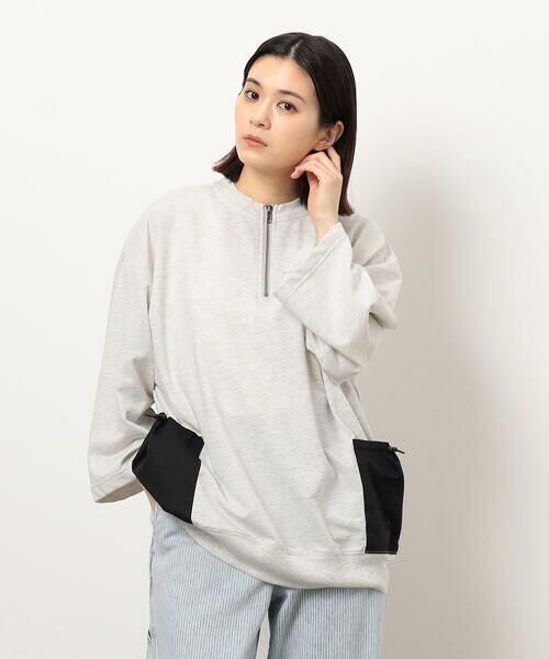 Purple&Yellow / パープルアンドイエロー カットソー | 布帛ポケットハーフジッププルオーバー | 詳細6