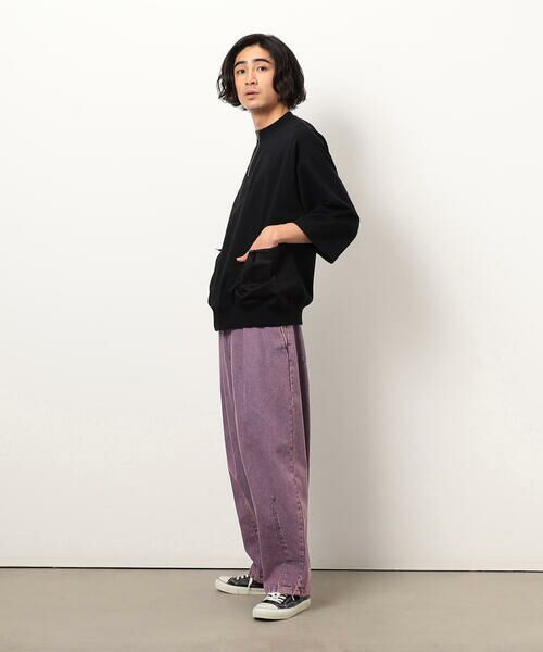 Purple&Yellow / パープルアンドイエロー カットソー | 布帛ポケットハーフジッププルオーバー | 詳細15