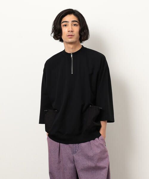 Purple&Yellow / パープルアンドイエロー カットソー | 布帛ポケットハーフジッププルオーバー | 詳細16