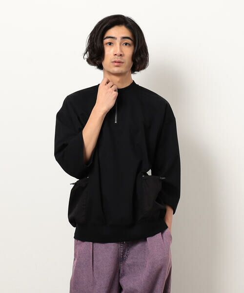 Purple&Yellow / パープルアンドイエロー カットソー | 布帛ポケットハーフジッププルオーバー | 詳細17