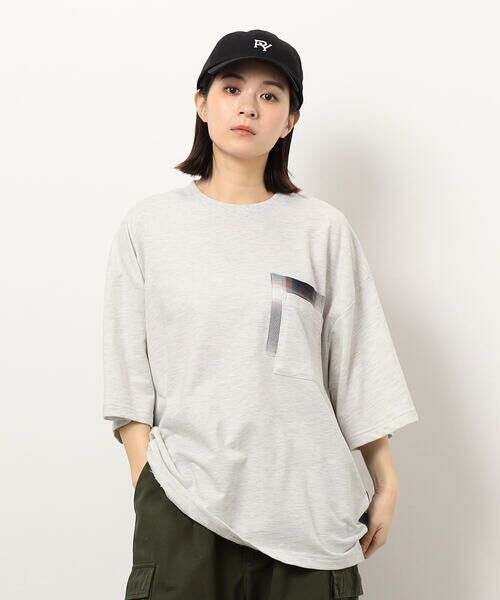 Purple&Yellow / パープルアンドイエロー カットソー | チェック切り替えプルオーバー | 詳細10