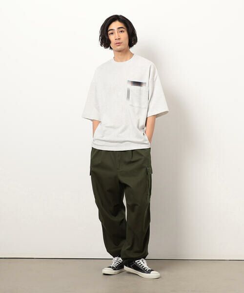 Purple&Yellow / パープルアンドイエロー カットソー | チェック切り替えプルオーバー | 詳細2