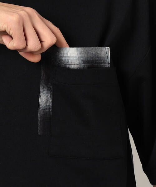 Purple&Yellow / パープルアンドイエロー カットソー | チェック切り替えプルオーバー | 詳細25