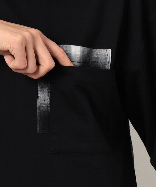 Purple&Yellow / パープルアンドイエロー カットソー | チェック切り替えプルオーバー | 詳細26