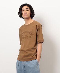 Purple&Yellow / パープルアンドイエロー Tシャツ | メッセージエンボス半袖ラグランＴシャツ