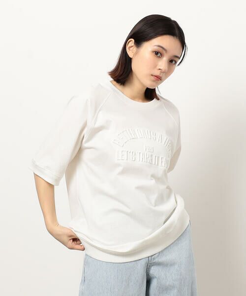 Purple&Yellow / パープルアンドイエロー Tシャツ | メッセージエンボス半袖ラグランＴシャツ | 詳細9