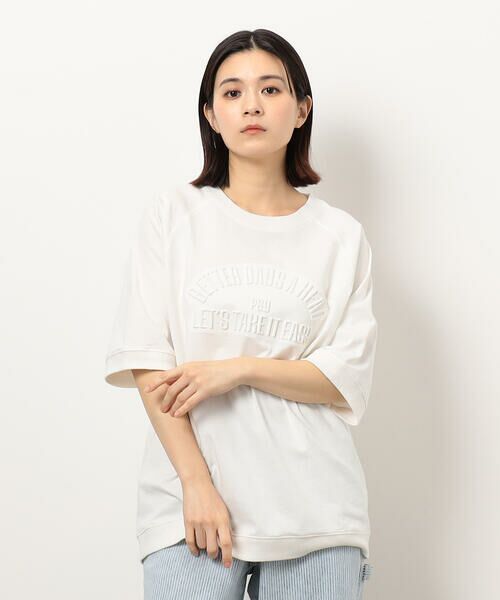 Purple&Yellow / パープルアンドイエロー Tシャツ | メッセージエンボス半袖ラグランＴシャツ | 詳細10