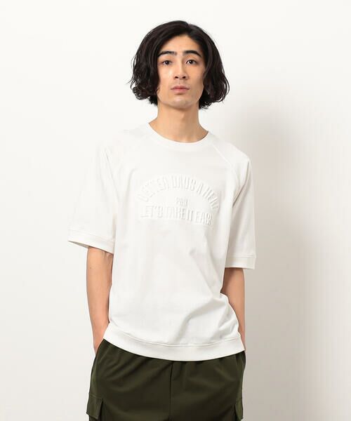 Purple&Yellow / パープルアンドイエロー Tシャツ | メッセージエンボス半袖ラグランＴシャツ | 詳細6