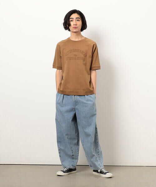 Purple&Yellow / パープルアンドイエロー Tシャツ | メッセージエンボス半袖ラグランＴシャツ | 詳細11