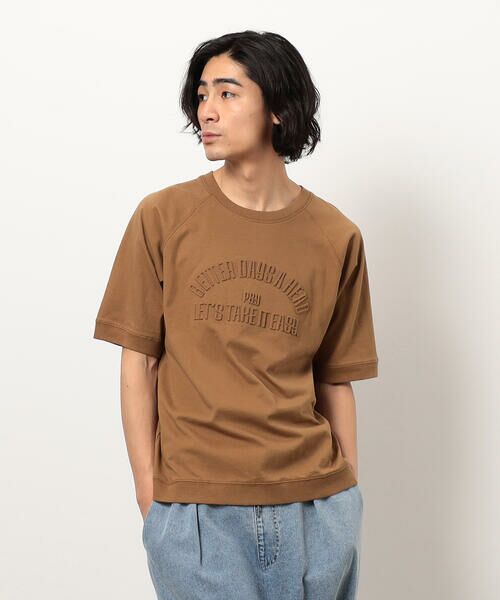 セール】 メッセージエンボス半袖ラグランTシャツ （Tシャツ