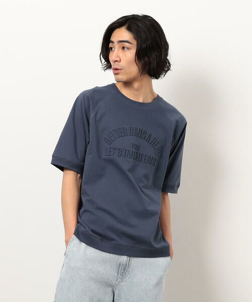 Purple&Yellow / パープルアンドイエロー Tシャツ | メッセージエンボス半袖ラグランＴシャツ | 詳細20