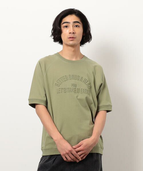 セール】 メッセージエンボス半袖ラグランTシャツ （Tシャツ