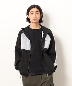 Purple&Yellow / パープルアンドイエロー ブルゾン | シアーナイロンフードブルゾン