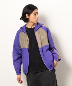 Purple&Yellow / パープルアンドイエロー ブルゾン | シアーナイロンフードブルゾン