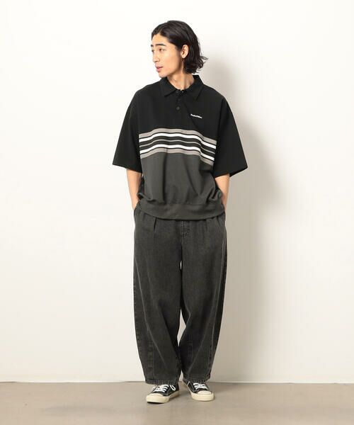 Purple&Yellow / パープルアンドイエロー ポロシャツ | パネルボーダーポロシャツ | 詳細1