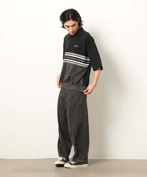 Purple&Yellow / パープルアンドイエロー ポロシャツ | パネルボーダーポロシャツ | 詳細2