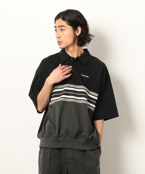 Purple&Yellow / パープルアンドイエロー ポロシャツ | パネルボーダーポロシャツ | 詳細3