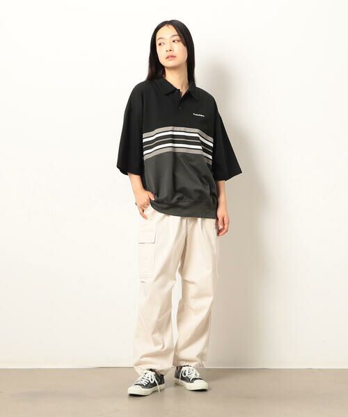 Purple&Yellow / パープルアンドイエロー ポロシャツ | パネルボーダーポロシャツ | 詳細4