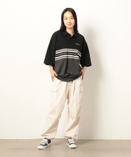 Purple&Yellow / パープルアンドイエロー ポロシャツ | パネルボーダーポロシャツ | 詳細5