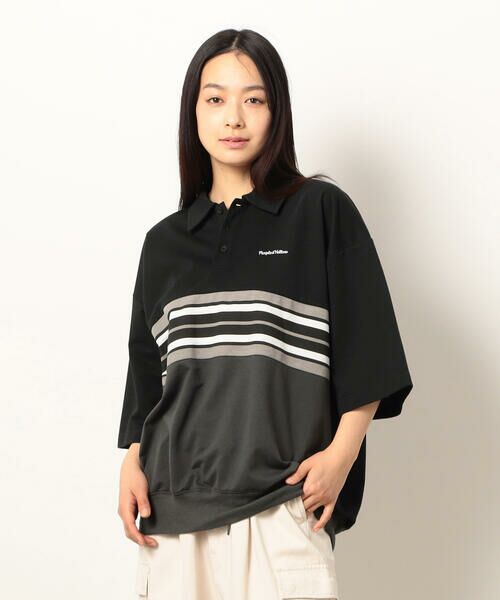 Purple&Yellow / パープルアンドイエロー ポロシャツ | パネルボーダーポロシャツ | 詳細7