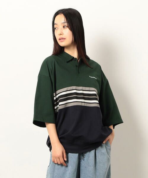 Purple&Yellow / パープルアンドイエロー ポロシャツ | パネルボーダーポロシャツ | 詳細15