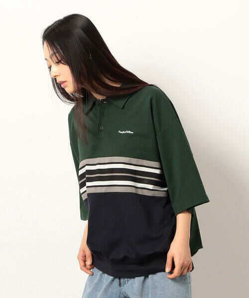 Purple&Yellow / パープルアンドイエロー ポロシャツ | パネルボーダーポロシャツ | 詳細16