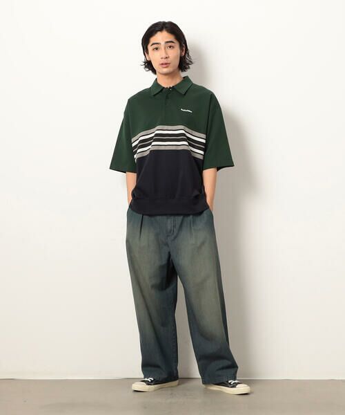 Purple&Yellow / パープルアンドイエロー ポロシャツ | パネルボーダーポロシャツ | 詳細9