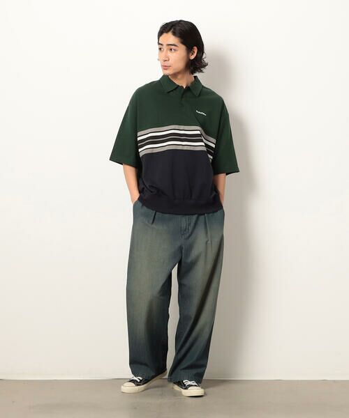 Purple&Yellow / パープルアンドイエロー ポロシャツ | パネルボーダーポロシャツ | 詳細10