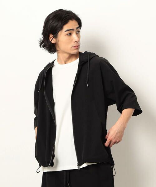 Purple&Yellow / パープルアンドイエロー パーカー | ナイロンストレッチパーカ(ブラック)