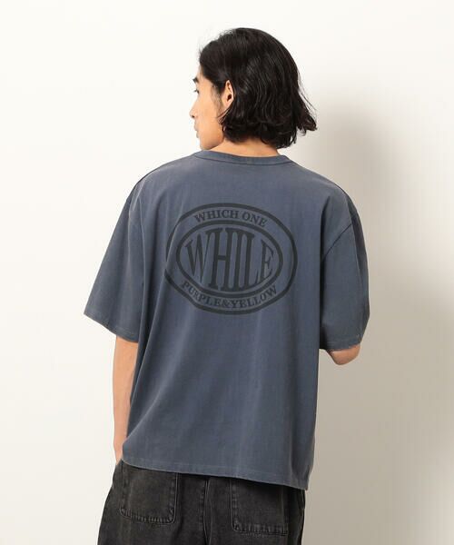 半袖 Tシャツ フロスト加工プリント半袖Tシャツ （Tシャツ）｜Purple&Yellow