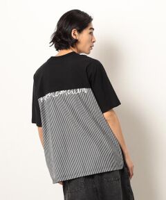 Purple&Yellow / パープルアンドイエロー Tシャツ | 布帛切り替えバックプリントＴシャツ