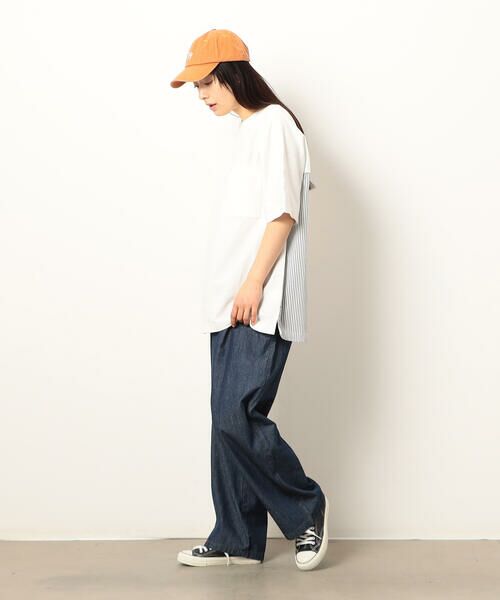 Purple&Yellow / パープルアンドイエロー Tシャツ | 布帛切り替えバックプリントTシャツ | 詳細5