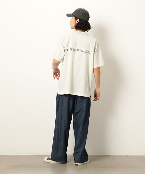 Purple&Yellow / パープルアンドイエロー Tシャツ | 布帛切り替えバックプリントTシャツ | 詳細10