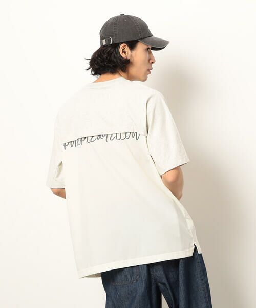 Purple&Yellow / パープルアンドイエロー Tシャツ | 布帛切り替えバックプリントTシャツ | 詳細12