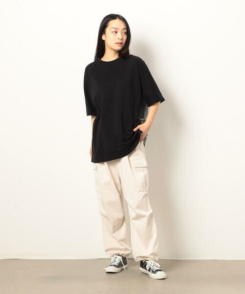 Purple&Yellow / パープルアンドイエロー Tシャツ | 布帛切り替えバックプリントTシャツ | 詳細20