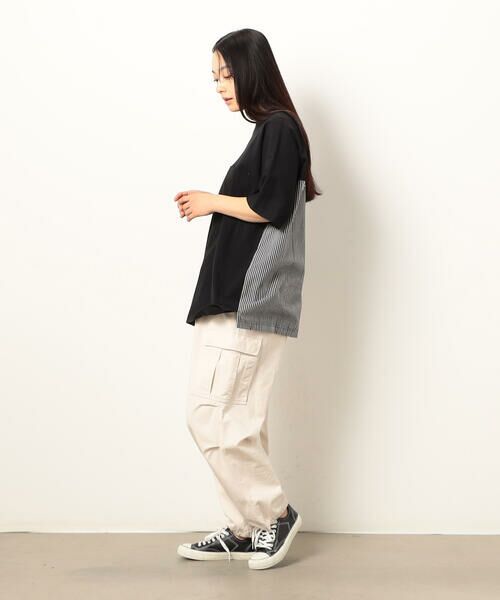 Purple&Yellow / パープルアンドイエロー Tシャツ | 布帛切り替えバックプリントTシャツ | 詳細21