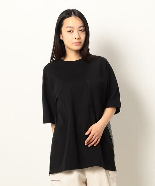 Purple&Yellow / パープルアンドイエロー Tシャツ | 布帛切り替えバックプリントTシャツ | 詳細23