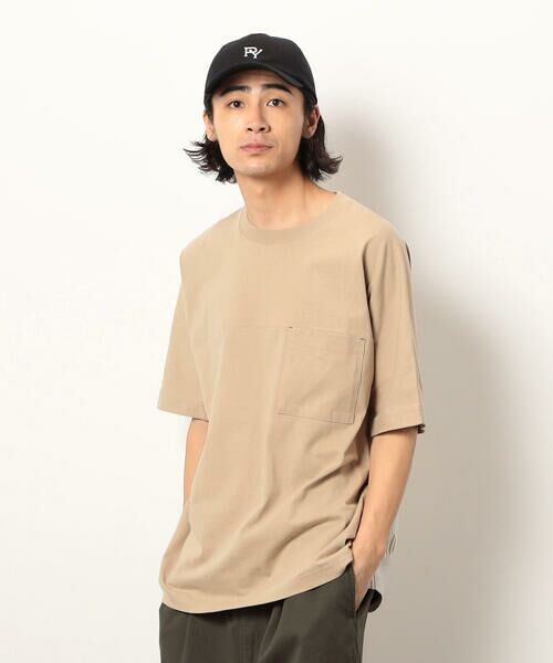 Purple & Yellow/パープルアンドイエロー 布帛切り替えバックプリントTシャツ ベージュ M Purple & Yellow/パープルアンドイエロー 布帛切り替えバックプリントTシャツ ベージュ M