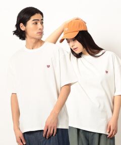 Purple&Yellow / パープルアンドイエロー Tシャツ | ワンポイントハート刺繍半袖Ｔシャツ