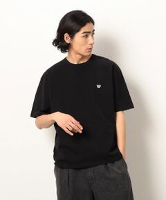 Purple&Yellow / パープルアンドイエロー Tシャツ | ワンポイントハート刺繍半袖Ｔシャツ