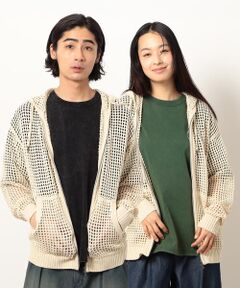 Purple&Yellow / パープルアンドイエロー パーカー | メッシュニットジップパーカ