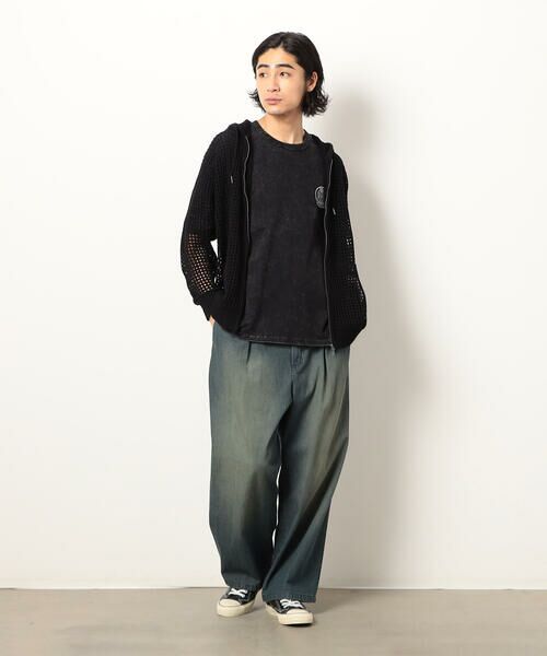 Purple&Yellow / パープルアンドイエロー パーカー | メッシュニットジップパーカ | 詳細2